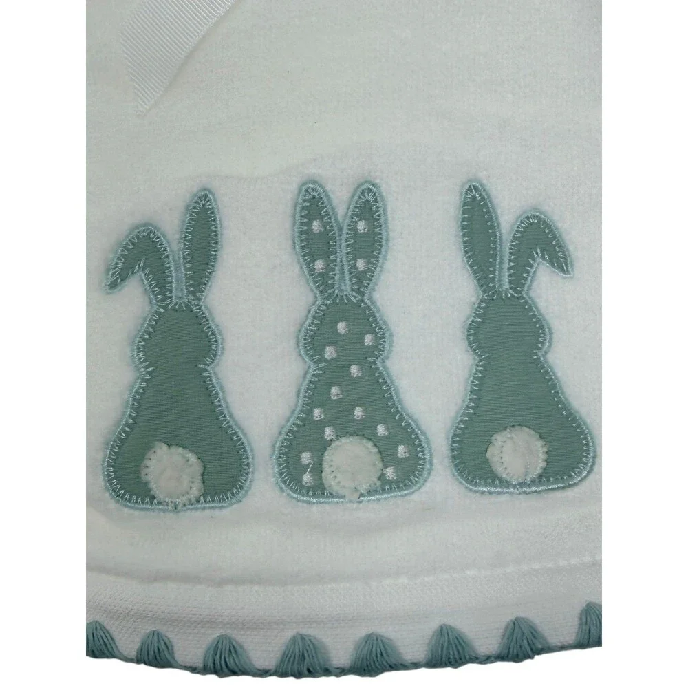 Caro Home Blue Bunny Hand Towels Set of 2 Easter Cotton Tail 100% Cotton Spring